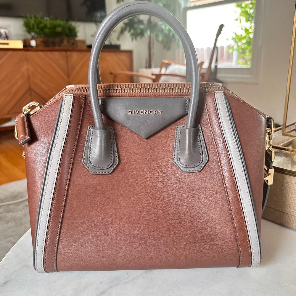 Givenchy Medium Antigona Tricolor Brown Brown and Gray Women's Bag